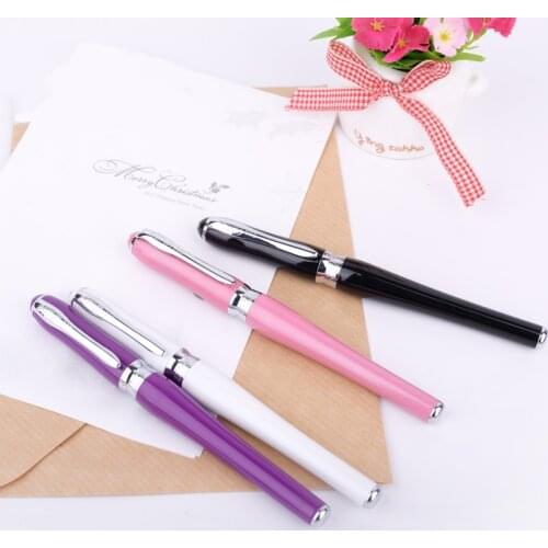 Duke Financial Fountain Pen 0.38mm Extra Fine Nib Silver Clip Metal Ink Pens for Writing Women Gift Pens with Original Box
