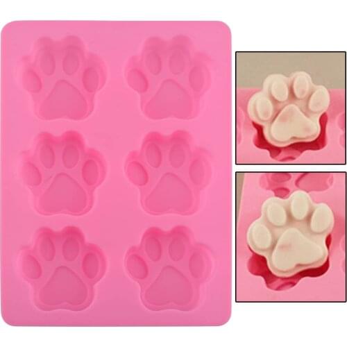 Soap Candle Mold Dog Pet Animal Paw Print Ice Cube Chocolat Silicone Resin Mould Designer concrete Jewelry Fondant Clay Molds