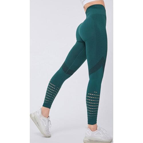 JIANWEILI Seamless Push up leggings Woman High waist Hollow out fitness leggings Gym Stretch pants Breathable Sweat