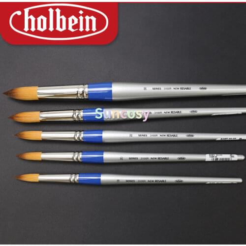 Holbein 3100R Series Paint Brush, Wool synthetic fiber wool round head watercolor brush, For Artist Drawing Pinting brush