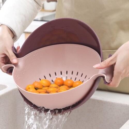 Kitchen Double Drain Basket Washing Strainer Vegetable Fruit Basket Washing Vegetables Quality Wash Drain Storage
