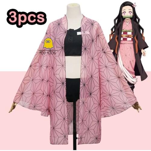 Swimsuit Anime Demon Slayer Kochou Shinobu Kimetsu No Yaiba Swimming Suit Cosplay Costume Kamado Tanjirou Swimwear Summer Bikini