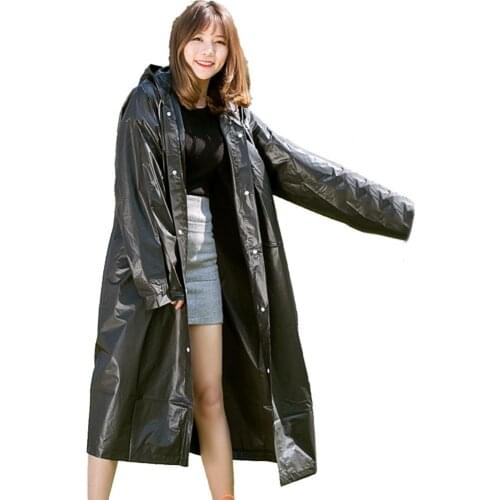 Fashion Women Men Adults EVA ProtectiveTransparent Raincoat With Hood For Rain Coat Outdoor Rainwear Waterproof Poncho