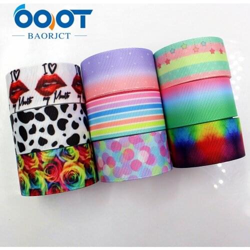 OOOT BAORJCT 1712132 25 mm 10 yard Cartoon Ribbons Thermal transfer Printed grosgrain Wedding Accessories DIY handmade material