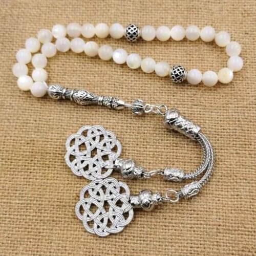 Natural White shell Tasbih Muslim bracelets 33 prayer beads Islamic jewelry New fashion accessories misbaha arabic Special gift