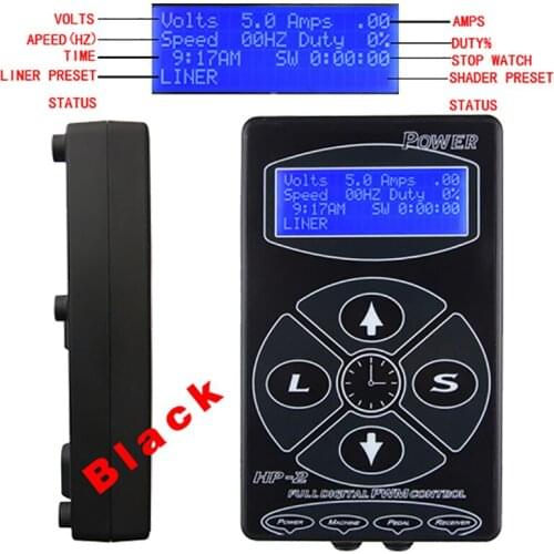 Professional Tattoo Power Supply Kit HP-2 Dual Digital LCD For Rotary Tattoo Machine Gun Liner Shader Permanent Makeup Supplies