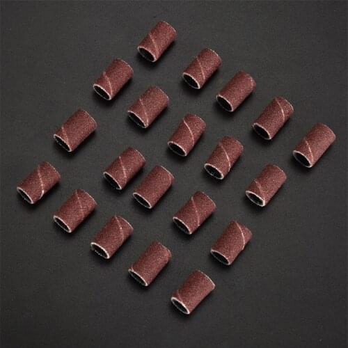 100pcs 180 Grit Nail Art Sanding Bands Gel Polish Remover Tools Accessories for Electric Nails Machine Nails Drill Bits