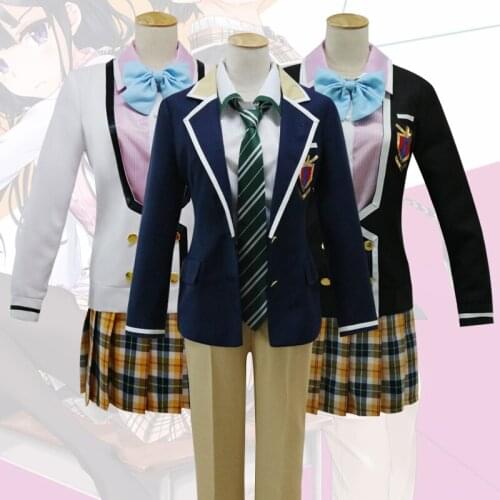 New Anime masamune-kun no revenge Makabe Masamune Adagaki Aki Cosplay Costume School uniform