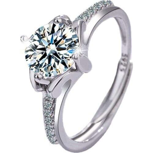 New Ring with Zircon Gemstone 925 Silver Jewelry Open Finger Rings for Women Wedding Engagement Party Gift Accessories Wholesale