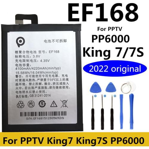 100% Original 4140mAh EF168 Battery For PPTV King7 King7S PP6000 Phone High Quality Battery+Tracking Number