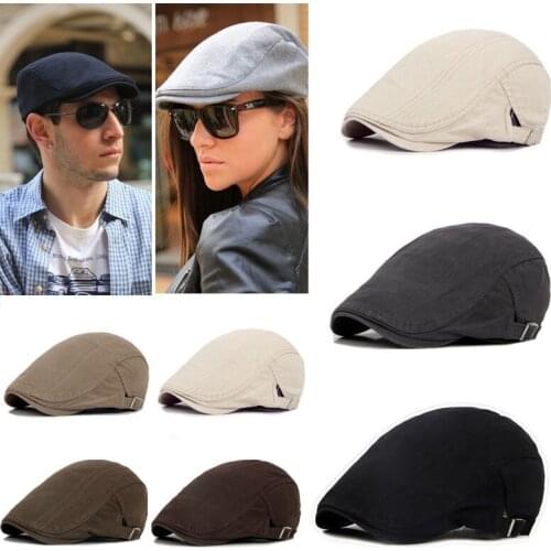 Adjustable Beret Caps Bone Brim Hats Outdoor Sun Breathable Solid Flat Berets Womens Mens Cap Hat