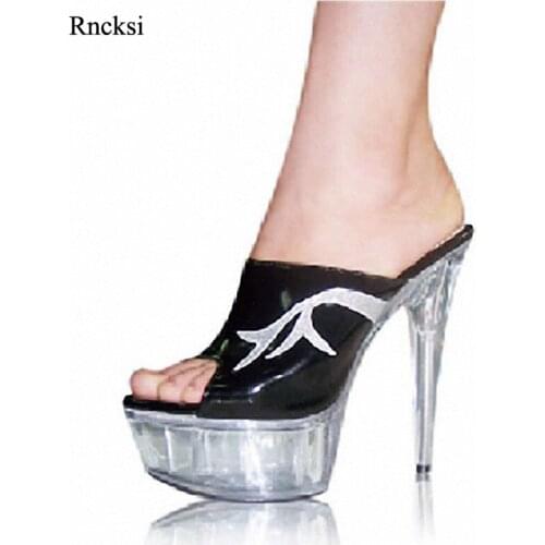 Rncksi Party Crystal Bride Wedding Shoes Performance Slippers 15cm High-Heeled Women Shoes Party Special Dance Shoes