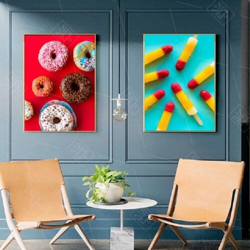 Pink Girls Room Decor Colorful Dessert Cake Food Posters Hd Print Modular Picture Canvas Art Wall Painting for Kitchen Kids Room