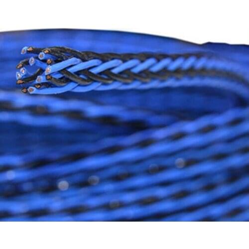 Blue 8TC twist cable OCC Copper Wire Cable for HIFI Audio Speaker Amplifier Turntable CD Player 16 Strands