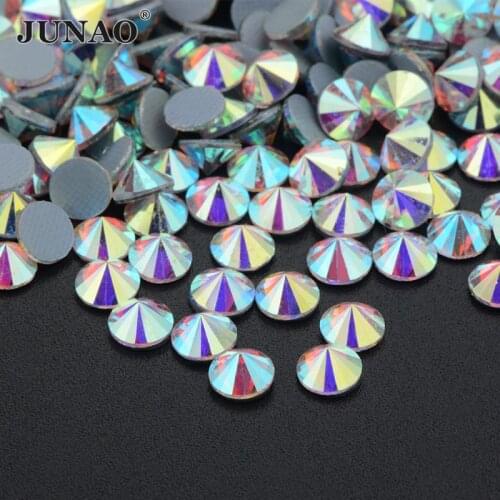 JUNAO 1440pcs SS20 Crystal AB Hotfix Rhinestones Hot Fixation Point Glass Strass Iron on Transfer Crystals Stone For Clothes