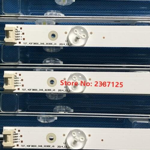 3pcs LED Backlight For T C L 40" TV L40F3303B L40F3301B L40F3800A screen LVF400SS0TE2V2 bar stripTOT-40F-3800-3X8-3030C-V1