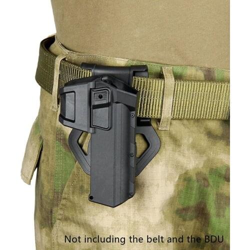 Tactical Movable Pistol Holsters for G17 G18 with Flashlight or Laser Mounted Glock Series Right Hand Waist Gun Holster