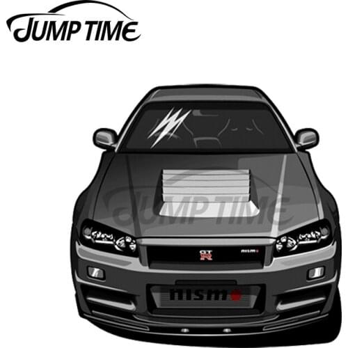 Jump Time 13 x 6.8cm For RB Powered JDM Drift Car Stickers Scratch-proof Window Personality Decal Graphics for Vehicle Bumper
