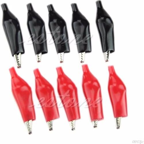 10Pcs 28mm Alligator Leads Crocodile Test Clip for Electrical Jumper Wire Cable