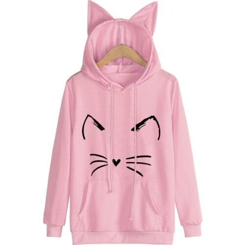 Stylish Bar Autumn Womens Cat Ear Tops Knitted Sweaters Long Sleeve Printed Female Pullover Popular Jumper High Quality Clothing