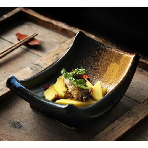 7.5 Inch Creative and Classical Tableware Personalized Boat Plate Restaurant Fruit Salad Pastry Noodles Sushi Kimchi Bowl