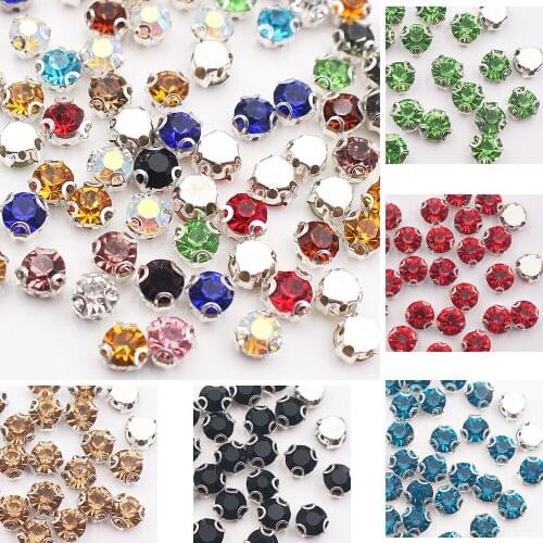 3mm-10mm 3D Claw Cup Rhinestines CrystalAB Shiny Crystals Strass Non Hotfix Anti-hook Sewing Rhinestones For Clothes