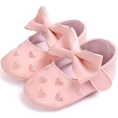 Baby Shoes Baby Boy Girl Moccasins Shoes Soft Soled Non-slip Footwear Crib Shoes Cute baby shoes bow newborn PU Leather love