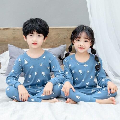 2020 Children Pajamas Animal Cartoon Sleepwear Kids Clothes Sets Long-sleeves Pyjamas Kids Cotton Baby Sleepwear For Boys Girls