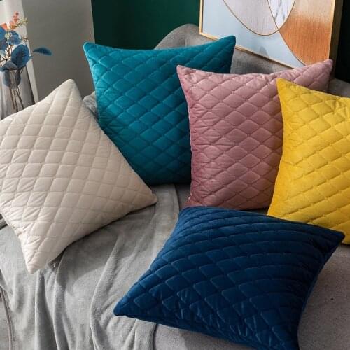 Home Velvet Throw Pillow Cases Cover Decorative Multi-color Optional Pillow Cushion Covers Simple Diamond Sofa Pillow Case