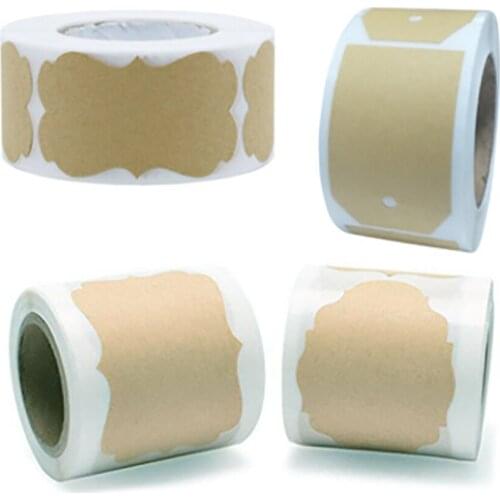 250pcs Kraft Labels Self Adhesive Paper Sticker For Home Classification Jars Glass Bottles Christmas Gift Decor Gift Tags