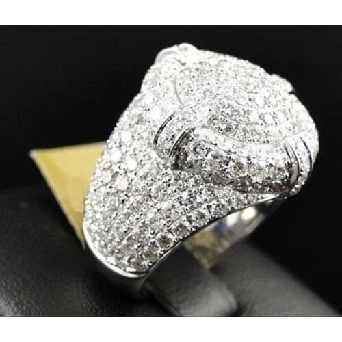 FDLK Gorgeous Brand Jewelry Natural Cubic Zirconia White Crystal Birthstone Men Engagement Wedding Ring Size 6-13