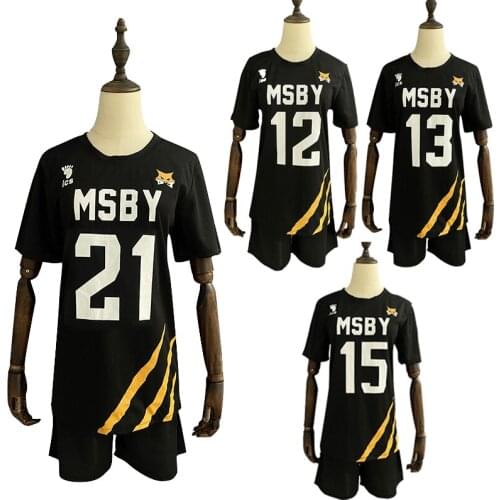 Haikyuu MSBY Black School Uniform Cosplay Costume Haikiyu Volleyball Team Jerseys Men Women Sportswear