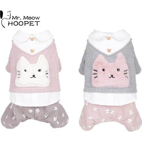 HOOPET Pet Clothing Puppy Dog Cat Clothes Autumn And Winter Clothes Small Puppies Four Feet Cloth
