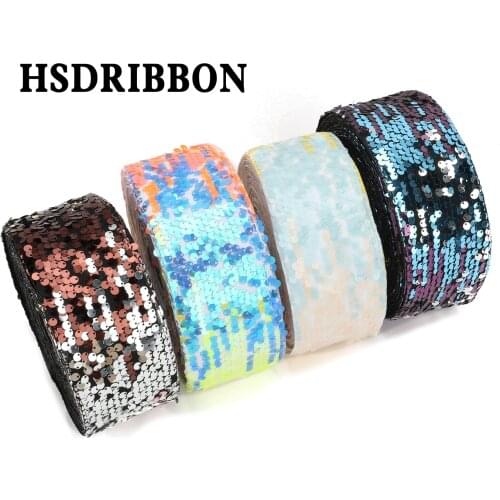 HSDRibbon 3inch 75mm HSD-Genuine Sequin Ribbon 25Yards/Roll