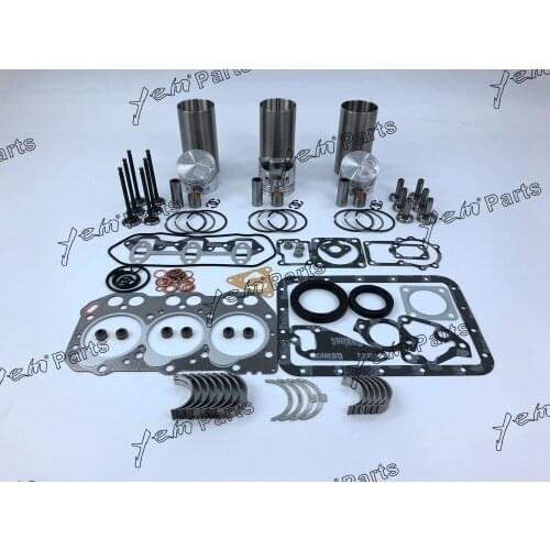 For Yanmar engine 3TNE72 repair kit piston piston ring cylinder liner full gasket set bearings valve guide seat