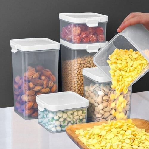 400/800/1200 ML Food Storage Container Plastic Kitchen Refrigerator Noodle Box Multigrain Stor Tank Transparent Sealed Cans