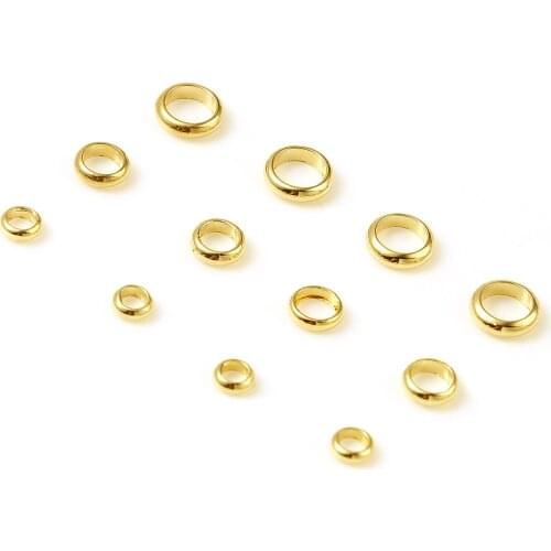 3mm 4mm 5mm Copper Metal Beads Gold Color Round Loose Spacer Beads DIY Making Bracelets Necklace Women Jewelry Gifts,10PCs