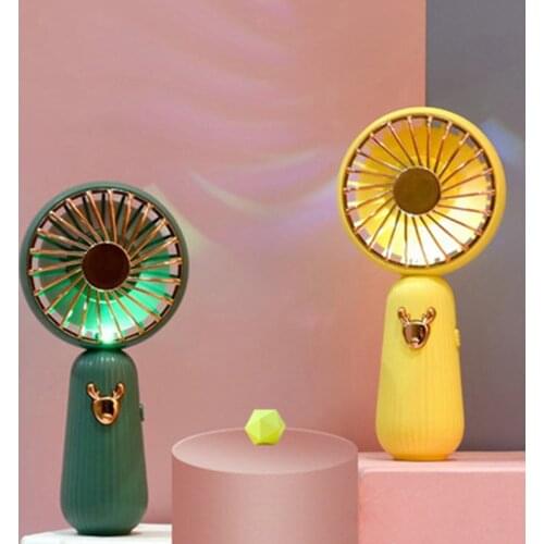 Cute Handheld USB Charging Mini Fan Low Noise Two Speed Office Handheld Fan For Travel Outdoor Cooling Fan Ventilador de Mano