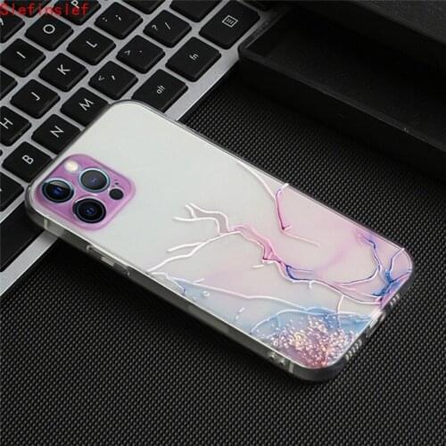 Fashion Transparent Case For iphone 12 11 Pro Max 12 mini X XS XR MAX 6 6s 7 8 Plus Case Marble Pattern Back Cover Protection