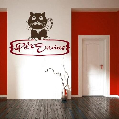 Wall Decals Vinyl Sticker Pet Services Grooming Kitten Cat Pets Murals Grooming Salon Veterinary Shop Clinic decor Decal HY1558
