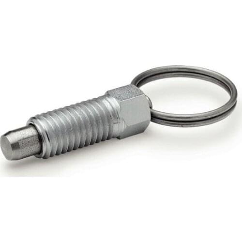 Stainless Steel M8*1.25*5 Non Locking Type Retractable Pull Spring Plunger with lift Ring Indexing Plunger Pins