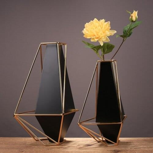 New Chinese style The geometric Metal vase The sitting room place TV ark living room decoration home vase home decoration