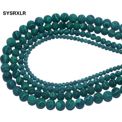 Wholesale Dull Polish Natural Stone Malachite Round Loose Beads For Jewelry Making DIY Bracelet Necklace Material 4 6 8 10 MM