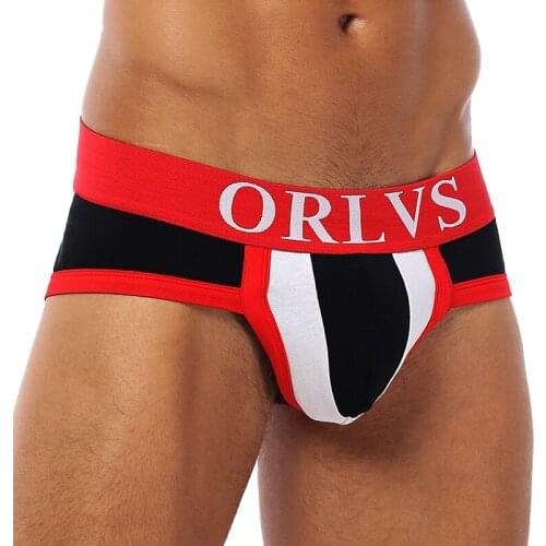 ORLVS Brand 50PC/LOT Wholesale Men Underwear Sexy Briefs Mesh Quick Dry Breathable Men Underpants Comfortable Briefs Cotton