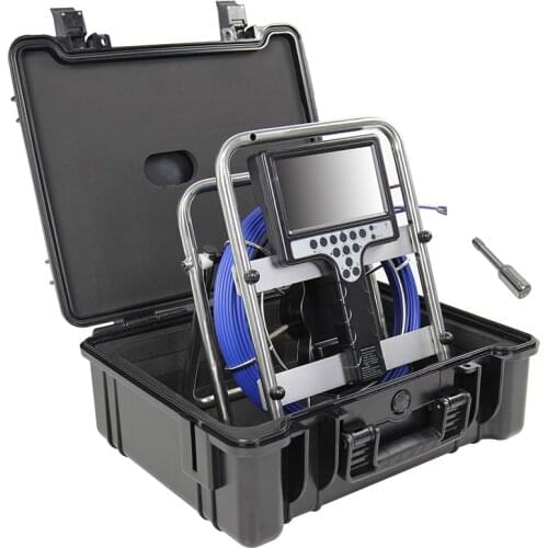 28mm Self Balance Self Leveling Drain Sewer Pipe Inspection Camera System LED Lights Color Monitor Portable Borescope 20m Cable