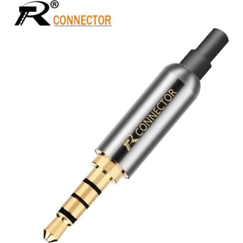 Luxury quality Audio Jack 3.5mm earphone plug+Black Tail Plug clamps for DIY Headset Earphone