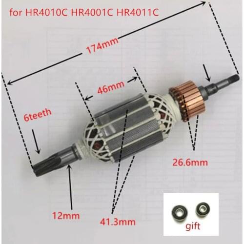 AC220-240V Rotor Anchor Armature Replace for MAKITA 513633-7 HR4010C HR4001C HR4011C Rotor