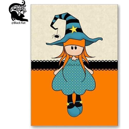 DIY Scrapbook Halloween Dies Lovely Magic Hat Spider Witch Metal Cutting Dies Trick or Treat Gift Card Carft