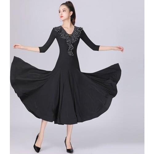 Chiffon Modern Dance Dress New Women Latin Ballroom Dance Competition Dresses Adult Chacha Tango Latin Performance Dress DN9305