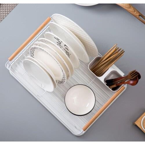 Foldable Dish Rack Kitchen Storage Holder Drainer Bowl Tableware Plate Portable Drying Rack Home Shelf Dinnerware CF-82